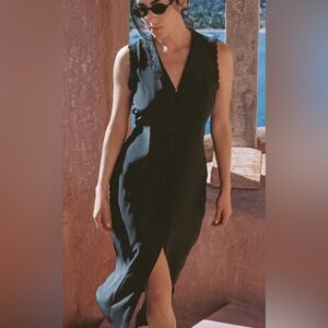 Ciao Lucia Elegant Black Sleeveless Midi Dress